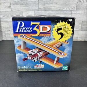 Puzz-3D Miniature Biplane Puzzle 58 Pieces 1999 Hasbro Wrebbit‎ Complete